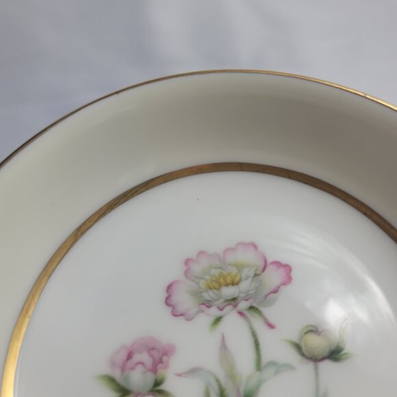 FOUR Mikado Harmony Fruit Bowls Cream Rim Pink Floral Center - Picture 3 of 14